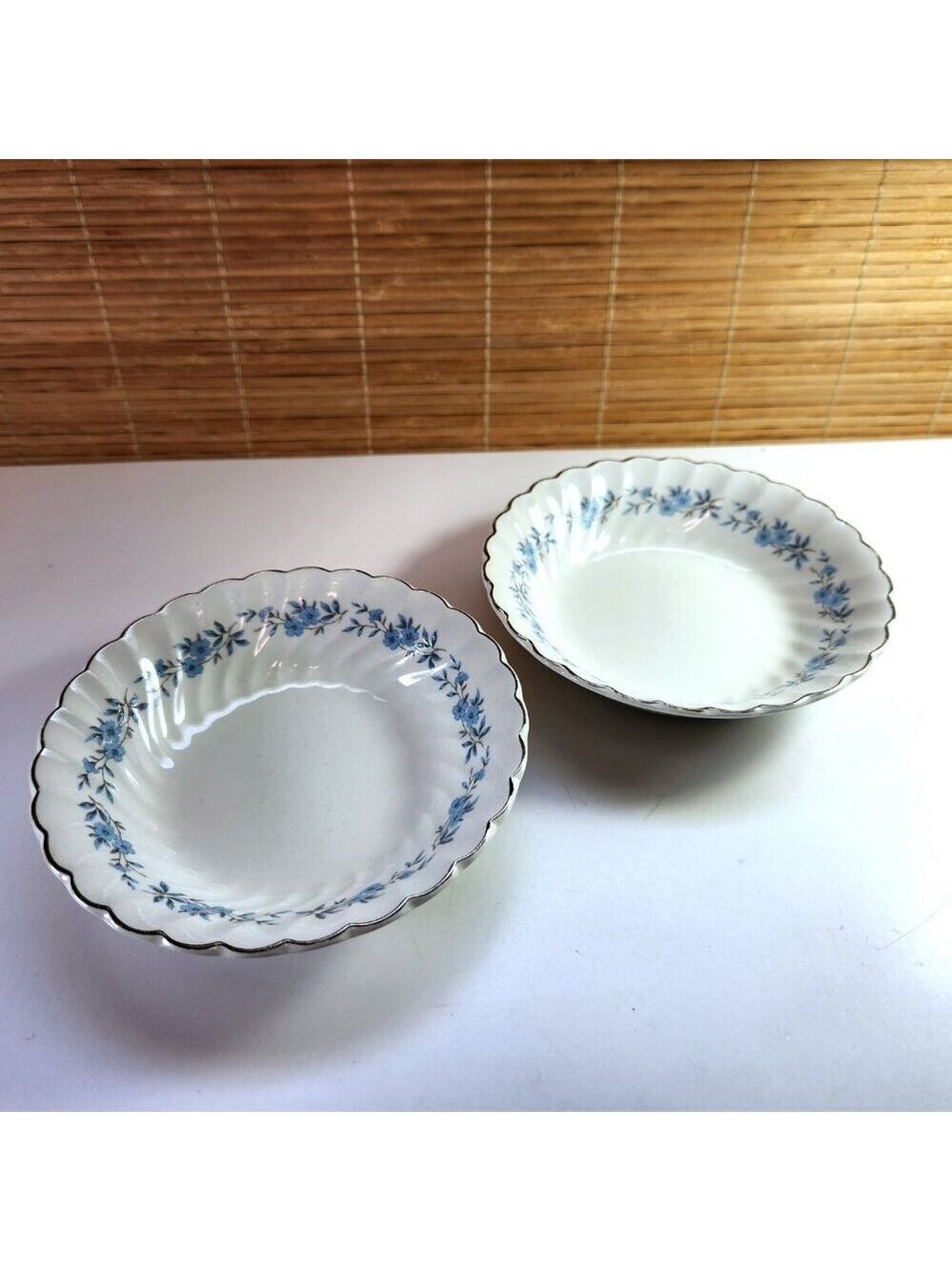 Johnson Bros. Snowhite Regency Dessert Bowls Ironstone Set of 2 Floral Dishes